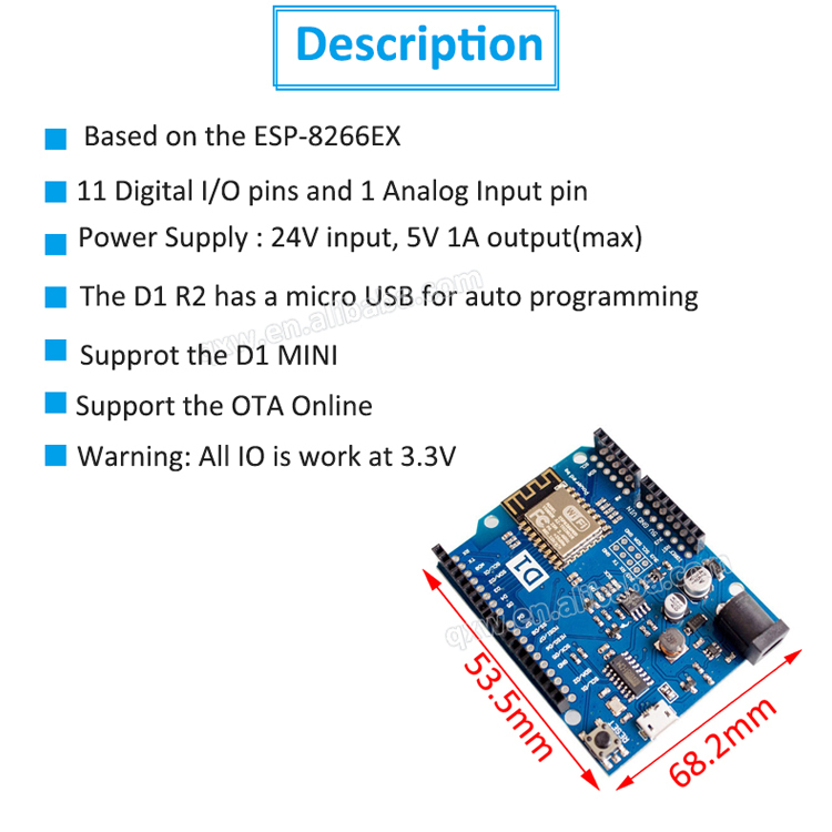 WeMos D1 R3 ESP8266 Development Board CH340G UNO Compatible WiFi WeMos D1 R3 ESP8266 Development Board CH340G UNO Compatible WiFi