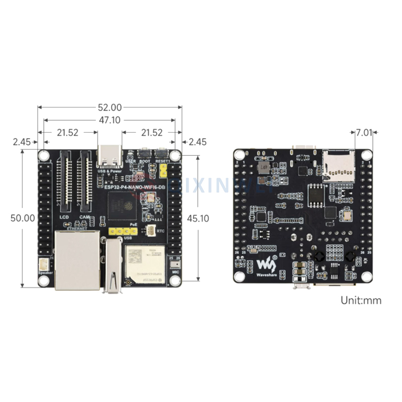 ESP32-P4-NANO-WIFI6-DB Development Board RISC-V Dual-Core 400MHz 32MB PSRAM Dual-Band Wi-Fi 6 MIPI-DSI/CSI H.264 ESP32-P4-NANO-WIFI6-DB RISC-V 400MHz Wi-Fi 6 Board