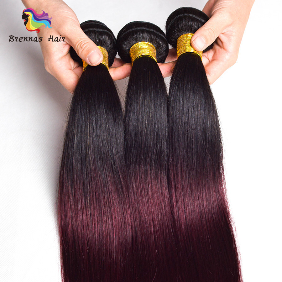 Brazilian Ombre Color 1b 99j Straight Hair Bundles 1pcs 8 26inch