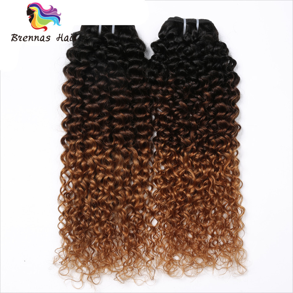 Kinky Curly Ombre Color 3pcs 8 26inch Hair Bundles Brazilian