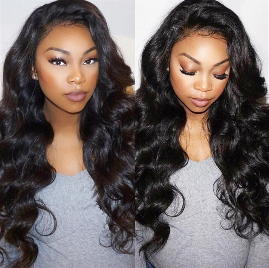 Preplucked Glueless Bleached Knots Front Lace Loose Wave Lace Wigs