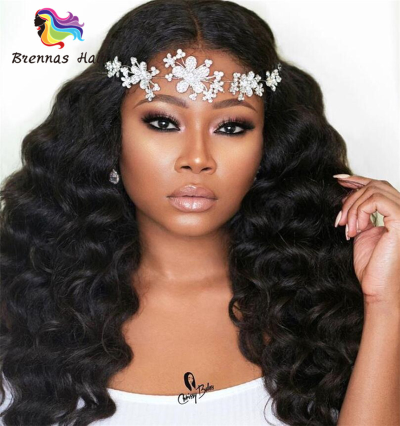 Preplucked glueless bleached knots Front Lace Loose Wave ...