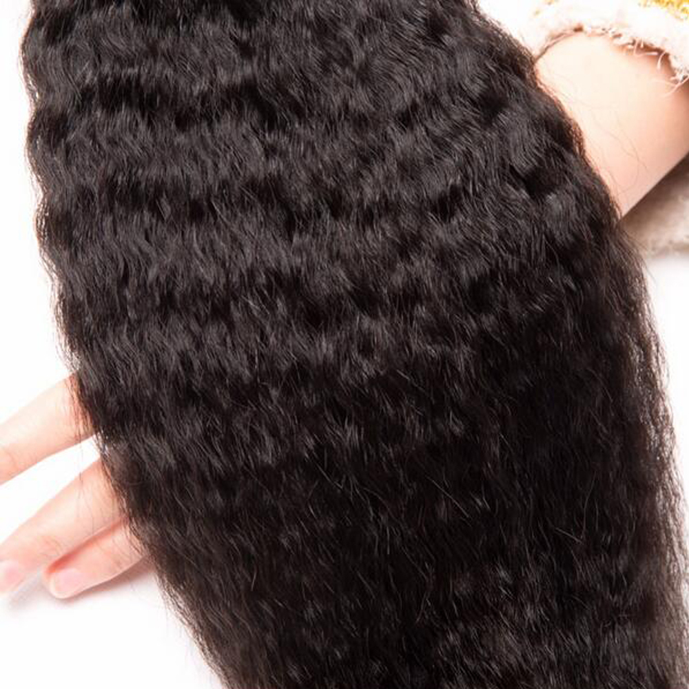 3 Bundles Kinky Straight Hair Weave Bundles Coarse Yaki 100 Human