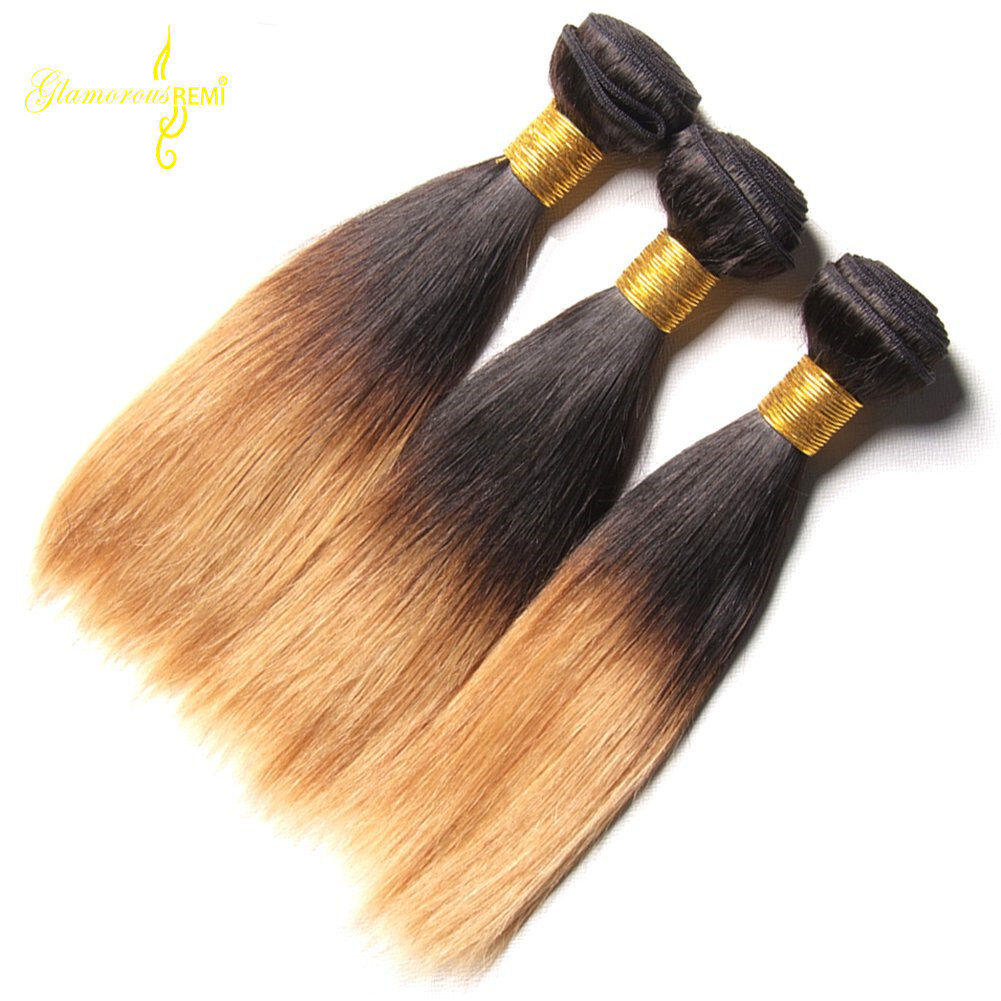 Ombre Straight Hair Bundles Two Tone 1b 27 Virgin Remy Hair Weave