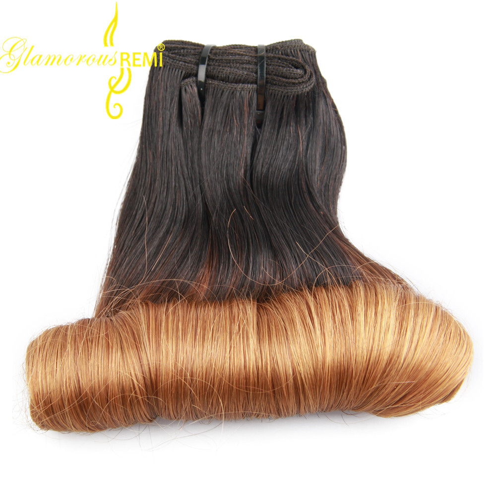 Funmi Hair Baby Hook Ombre Color Human Hair 1 Bundle Weave Extensions