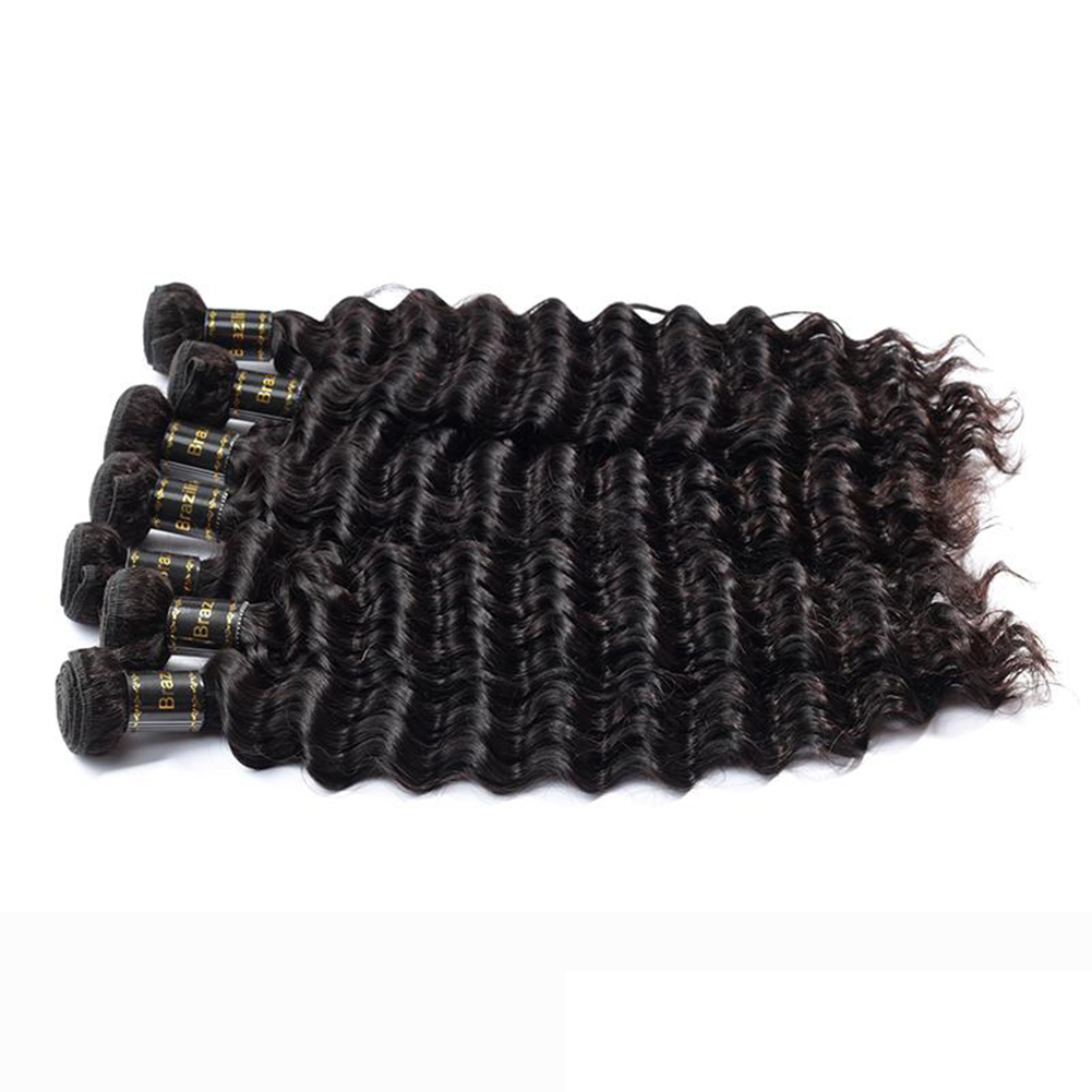 Glamorous Remi Hair Human Hair Bundles Deep Wave Brazilian