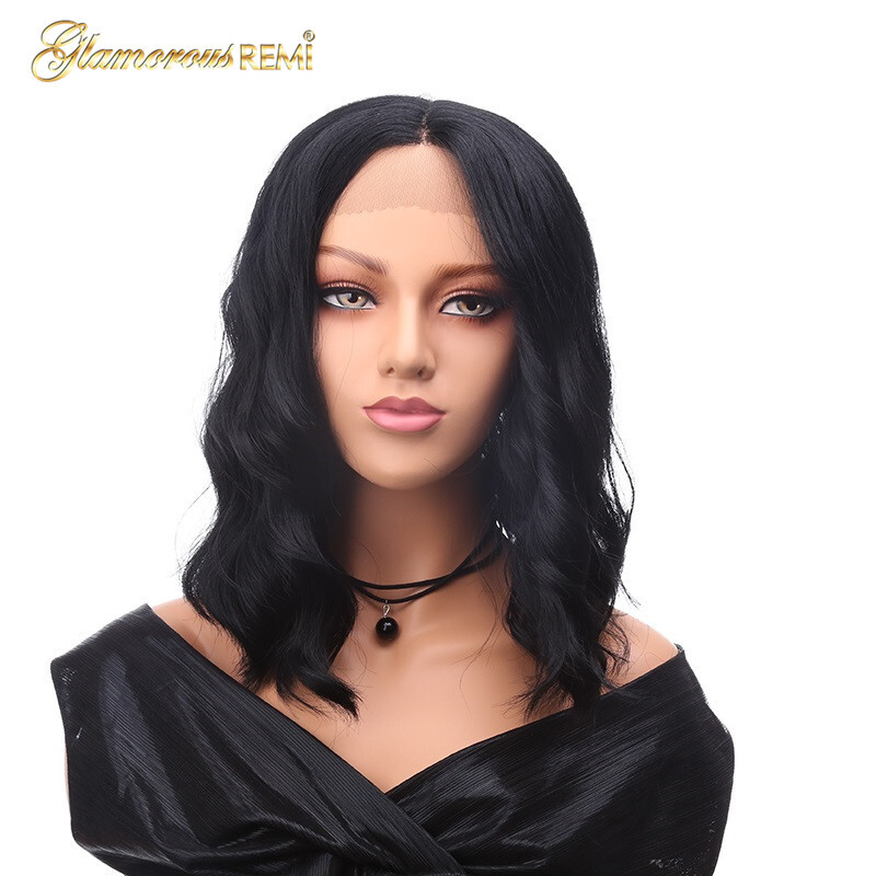 14 inch Short Hair Kinky Curly Wig Synthetic Lace Front Wig For Women