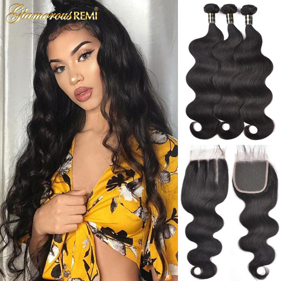 Lace Front Brazilian Straight Hair 3 Bundles With 4x4 Illusion Frontal