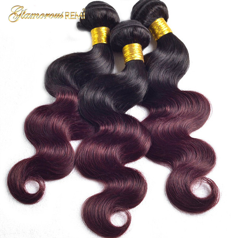 1 Pc Ombre 1b 99j Body Wave Hair Bundles Two Tone Ombre Body Wave