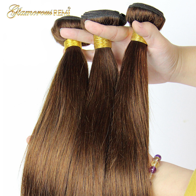 4 Straight Light Brown Brazilian Hair Light Brown Hair Weave Color