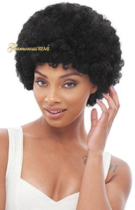 Funky Hippie Afro Kinky Curly Synthetic Hair Wig 1b For Woman Free