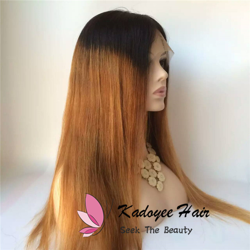 Ombre Human Hair Wigs For Black Women Pre Plucked With Baby Hair