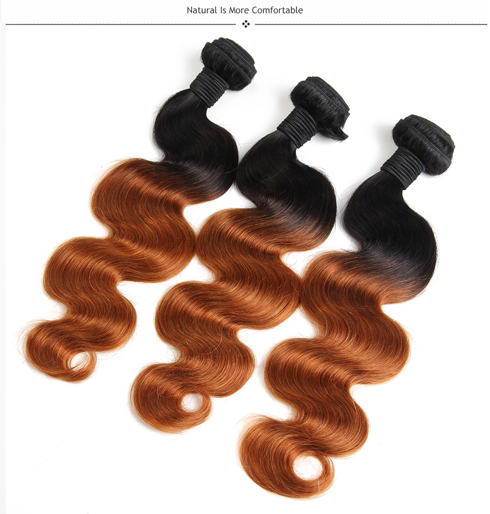 Body Weave Hair Bundles Ombre Human Hair Weave Bundles Two Tone 1b