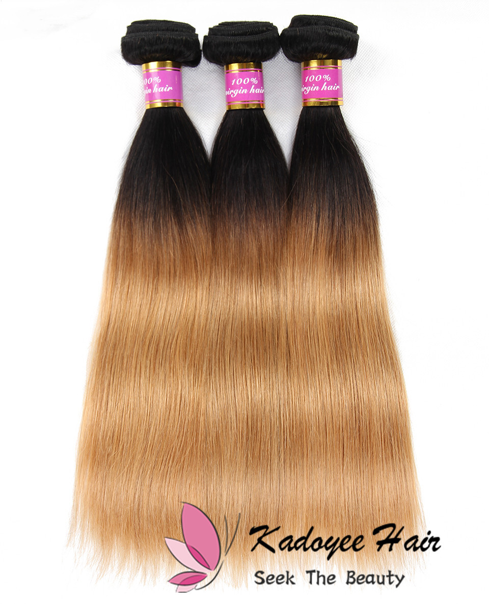 Ombre Human Hair Bundles Hair Weave 1b 27 Two Tone Ombre Remy Hair