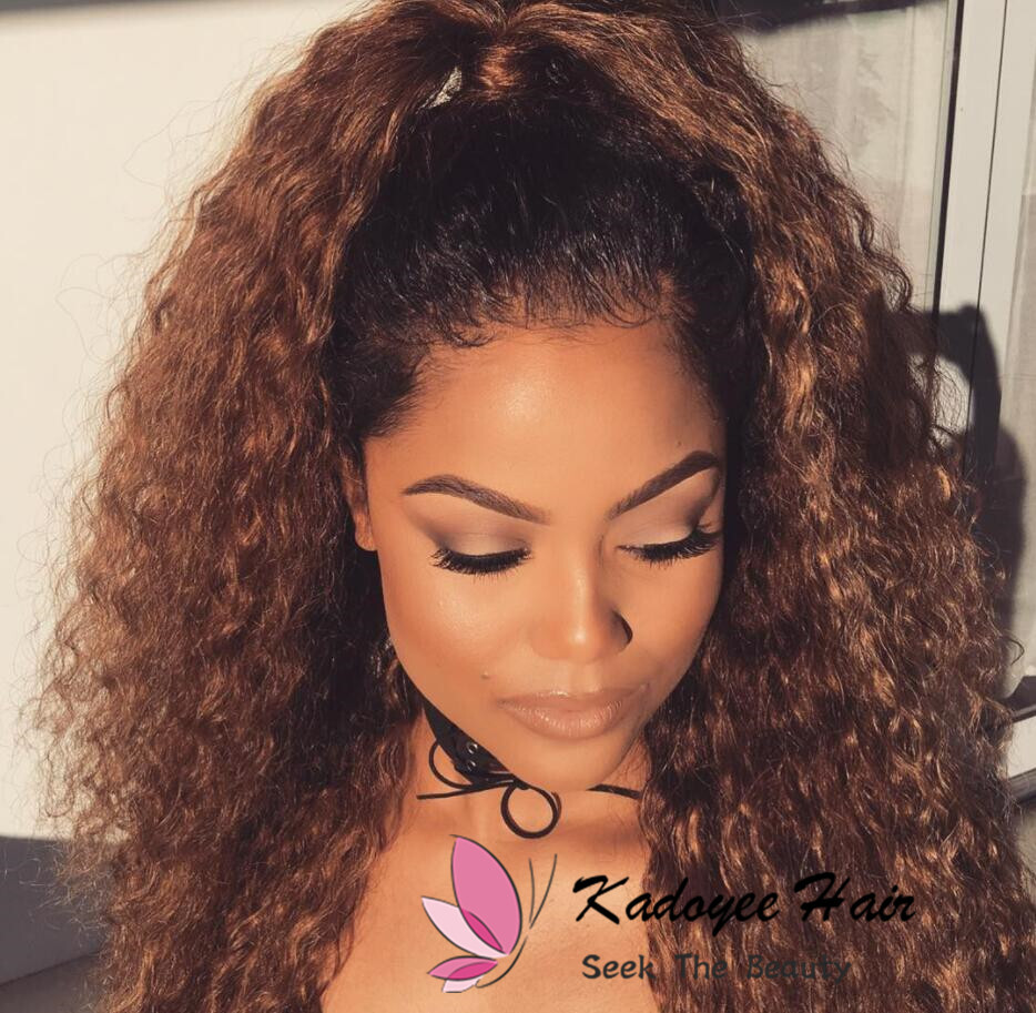 Ombre Human Hair Wigs For Black Women Pre Plucked With Baby Hair