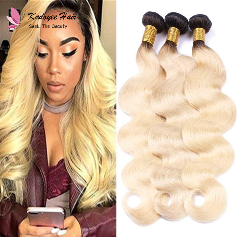 Ombre Virgin Hair Bundles Body Wave Hair Weave 1b 99j Two Tone