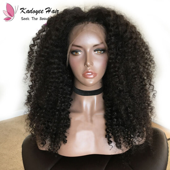 High Quality Afro Kinky Curly Human Hair Lace Front Wigs Natural
