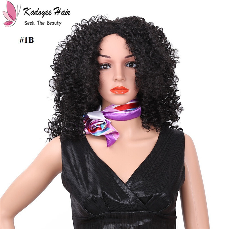 Synthetic Wig Afro Kinky Curly Layered Haircut Synthetic Hair