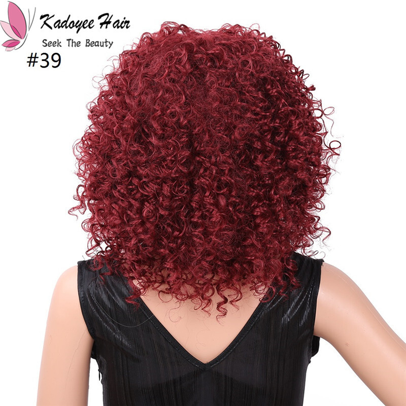 14inch Plxie Wig Synthetic Wig Kinky Curly Burgundy Blonde Color