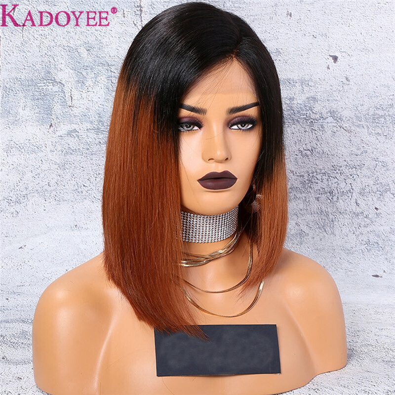 Best Brazilian Human Hair Lace Front Wigs 1B/30 Ombre Color Preplucked