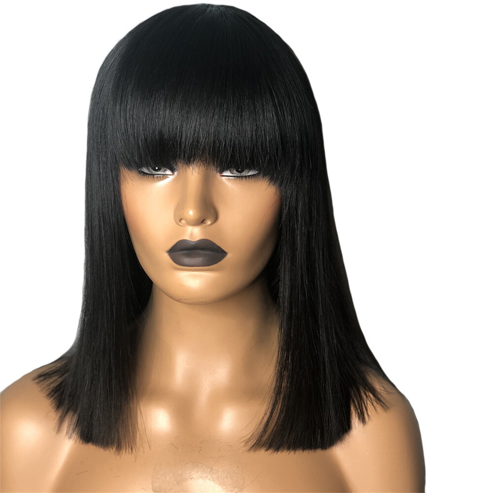 Best Lovely Princess Short BOb Straight hair with Bangs 13x4 Lace front