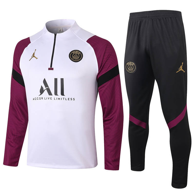 New 20/21 PSG 1/4 Quarter-zip Tracksuit - White/Pureple