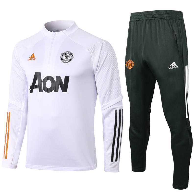 New 20/21 Manchester United 1/4 Quater zip Tracksuit White