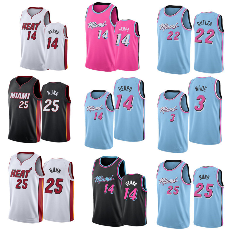 2020 NBA Jersey Heat # 14 Tyler Herro # 25 # 22 # 3 City Edition
