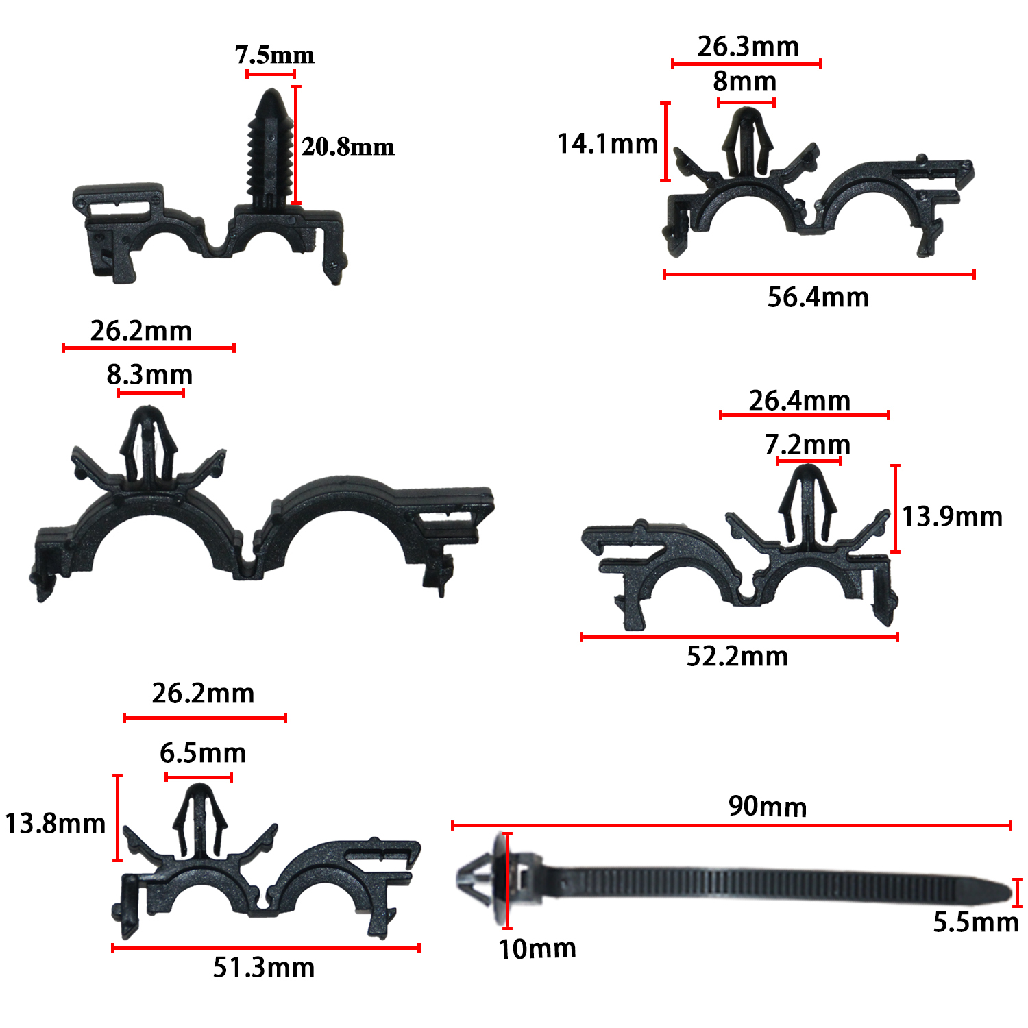 56 PCS Auto Clips Car Wire Harness Routing Clip Assortment ... clip art car wiring harness 