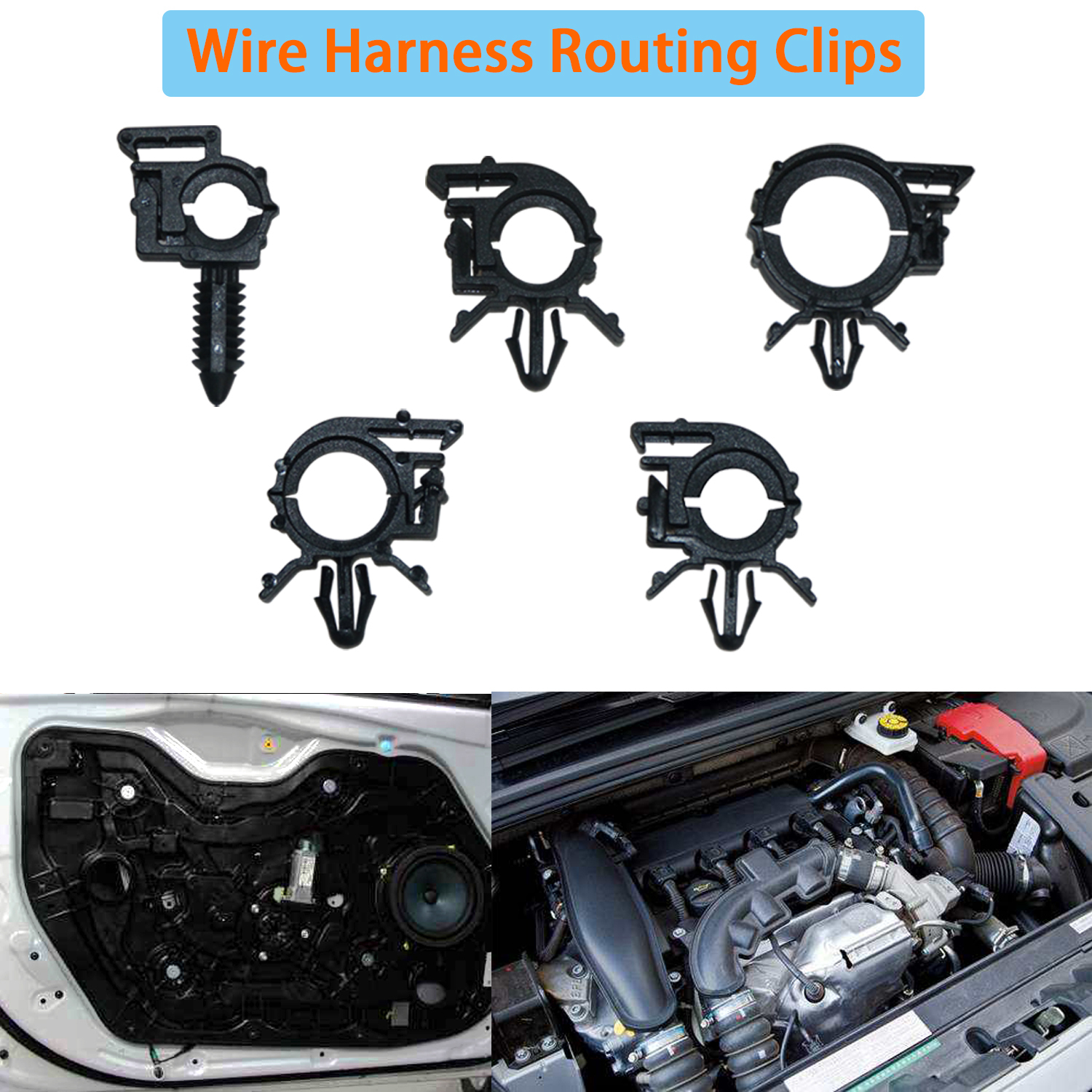 56 PCS Auto Clips Car Wire Harness Routing Clip Assortment ... clip art car wiring harness 