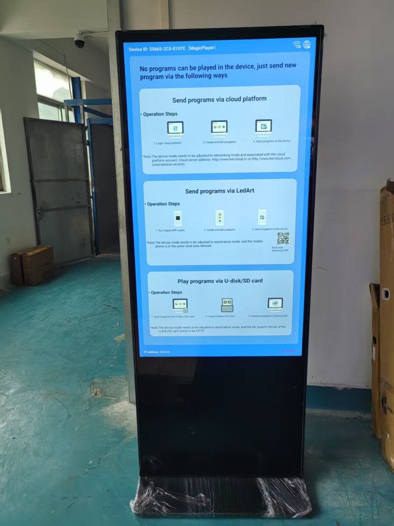 55 inch lcd screen black | 55 inch Advertising Kiosk  |  55 inch Floor Standing Digital Signage