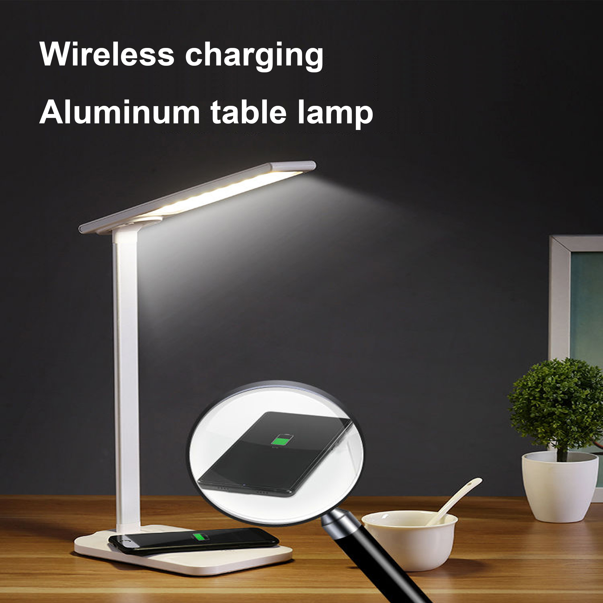 table lamp for bedroom with wireless charging