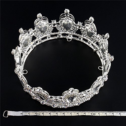 Plated King Queen Crown Crystal Tiaras Gold Silver Tiaras Full