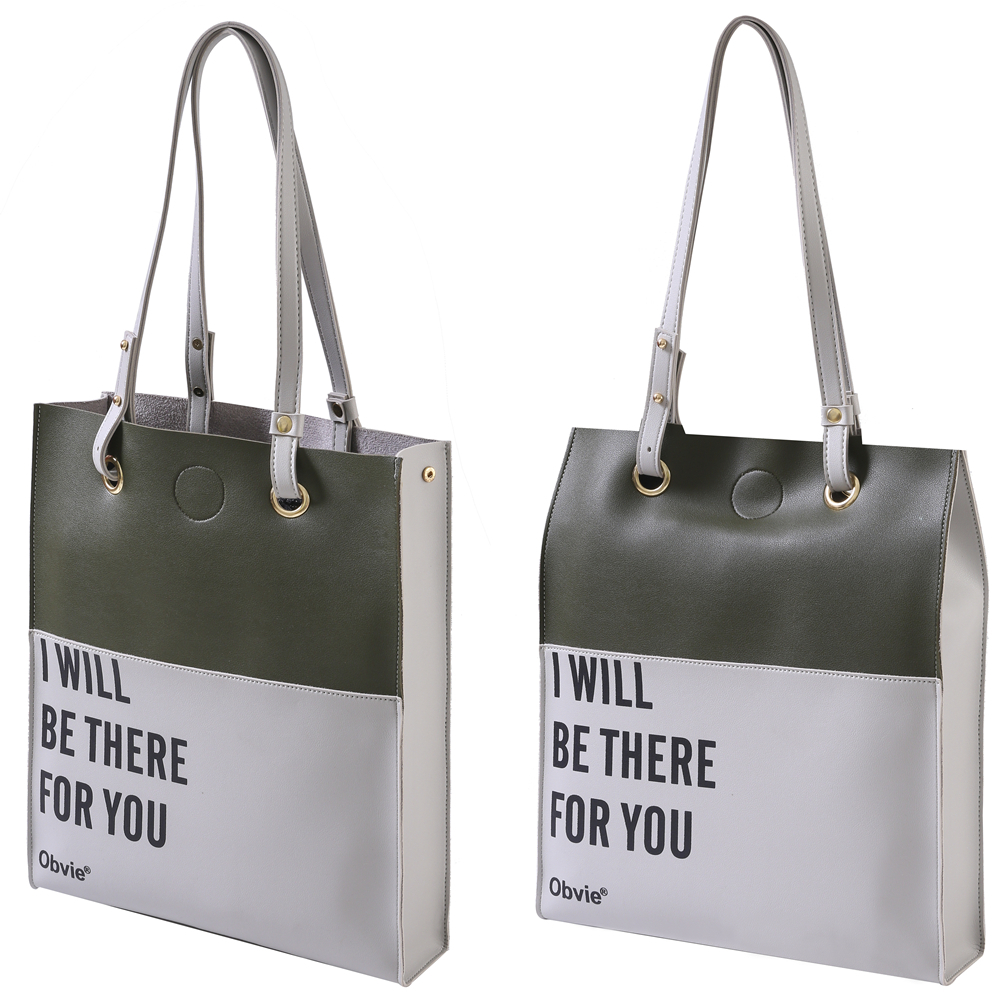 simple black leather tote