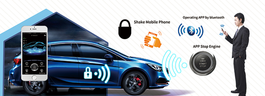 2019 cardot bluetooth pke gsm gps car alarm Functions sharing