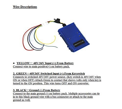 10l0l 30a Golf Cart Voltage Reducer Voltage Converter 36v 48v To 12v With Dual Power Source For Club Car E Z Go 360 Watt