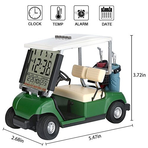 LCD Display Mini Golf Cart Clock for Golf Fans Great Gift for Golfers