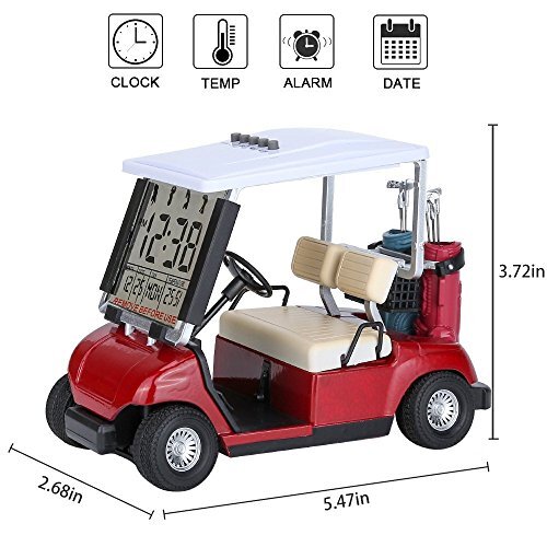 LCD Display Mini Golf Cart Clock for Golf Fans Great Gift for Golfers Race Souvenir Novelty Golf