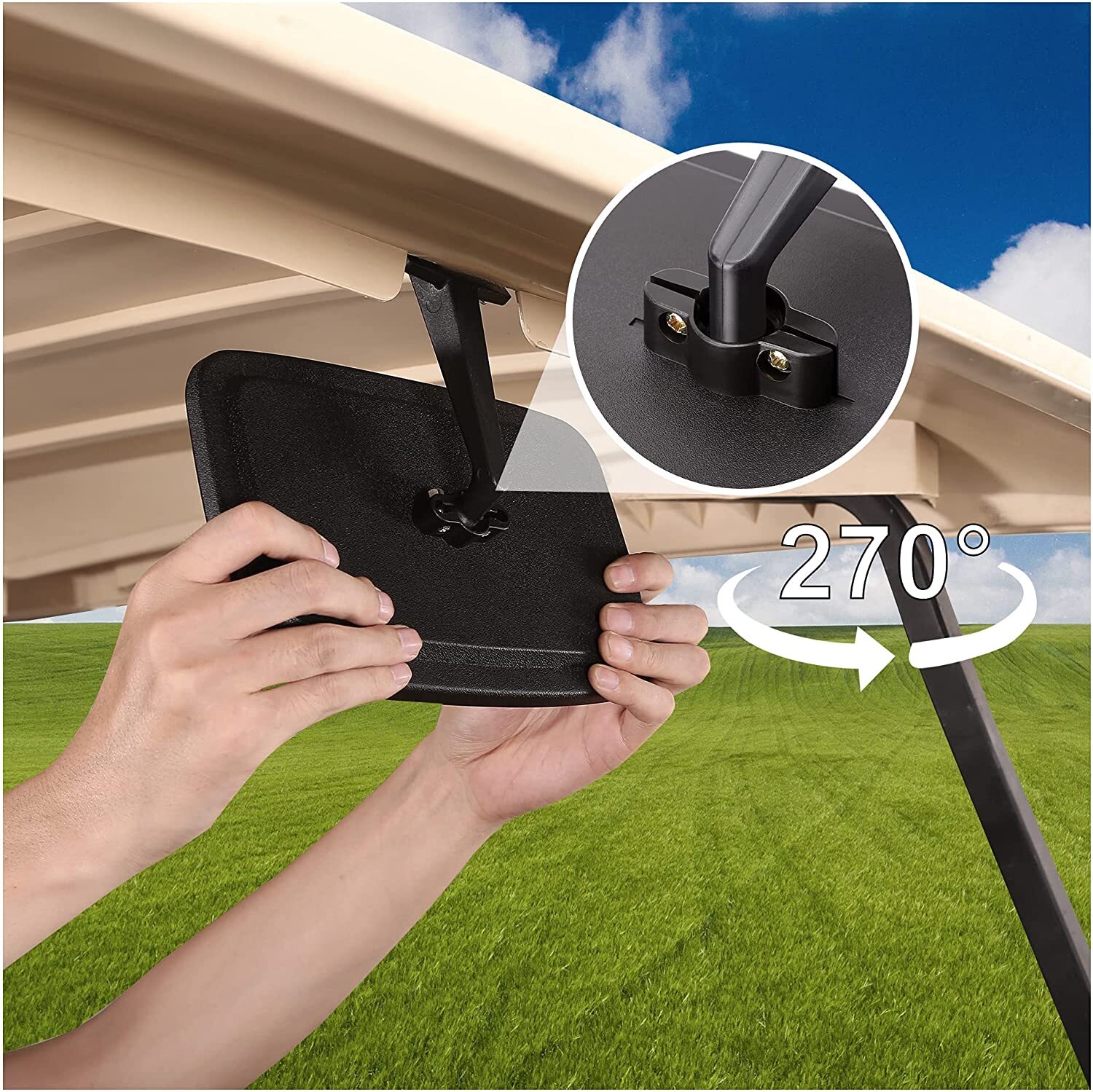 Universal Golf Cart Rear View Mirror for EZGO Club Car Yamaha, USA Free