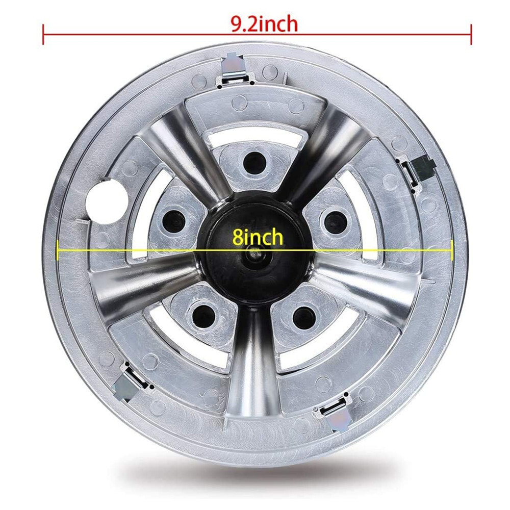 Silver Color 8 Inch Golf Cart Wheel Covers Hub Caps for EZGO, Club Car, Yamaha Universal Snap