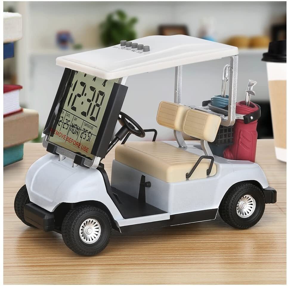 Get Your Ideal White LCD Display Mini Golf Cart Clock 10L0L
