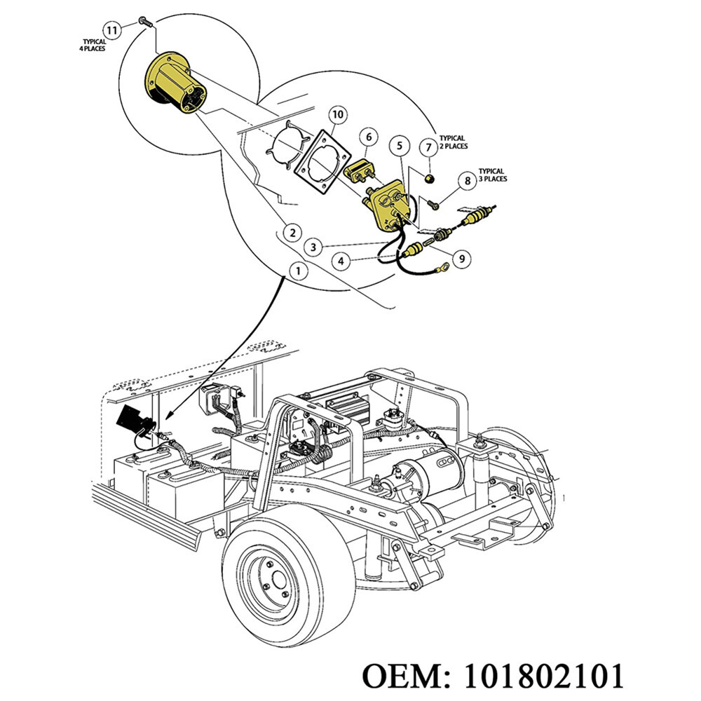 Get Club Car 48 Volt Charger Receptacle and Fuse Assembly 10L0L