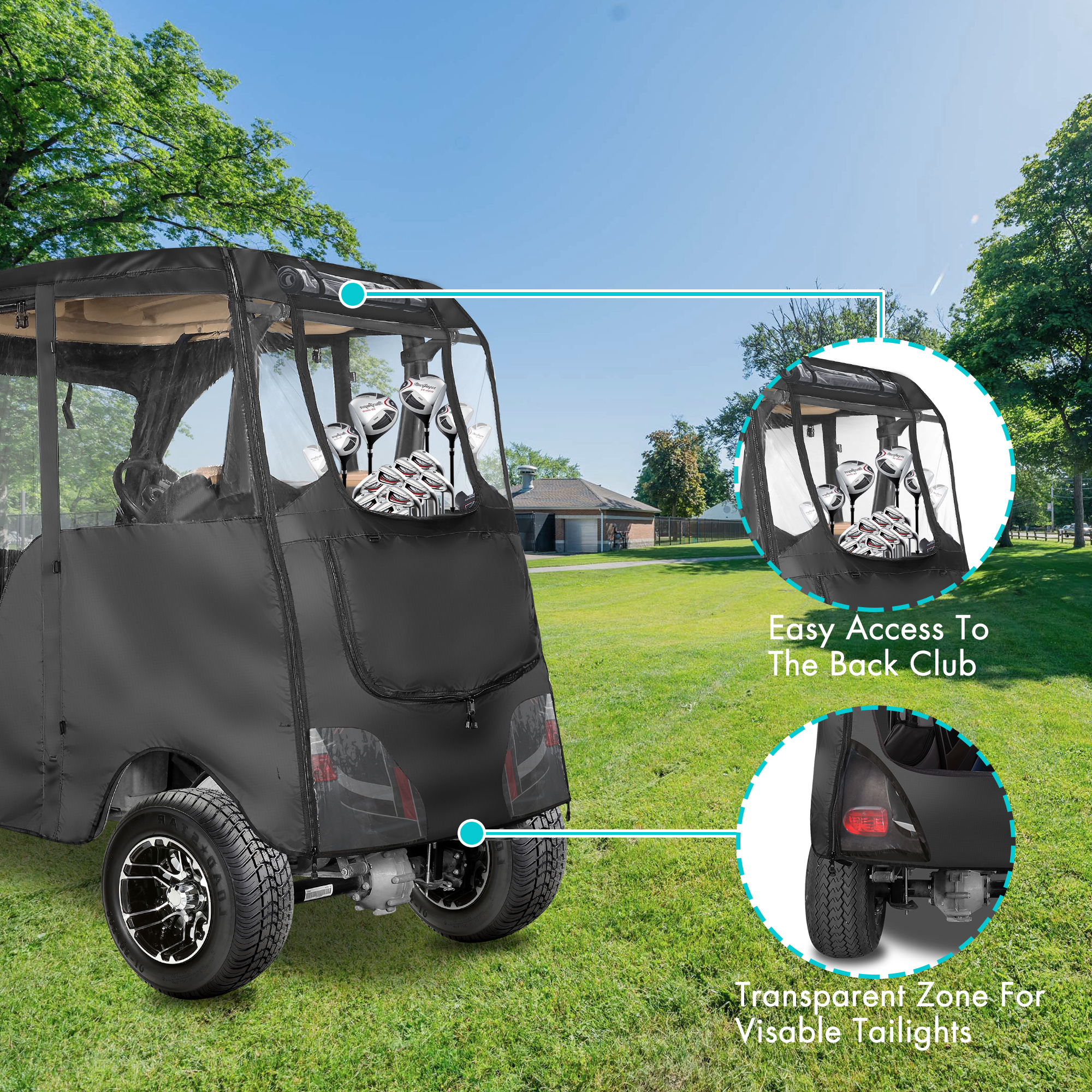 2 Passenger Golf Cart Driving Enclosure for Club Car Precedent, USA Free  Shipping Discount