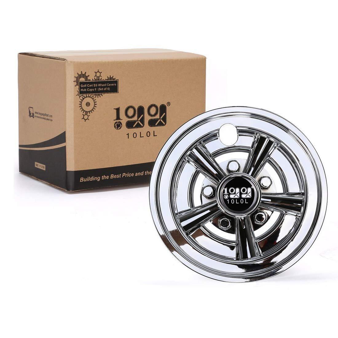 10L0L Golf Cart SS Wheel Covers Hub Caps for CAR/EZGO Par