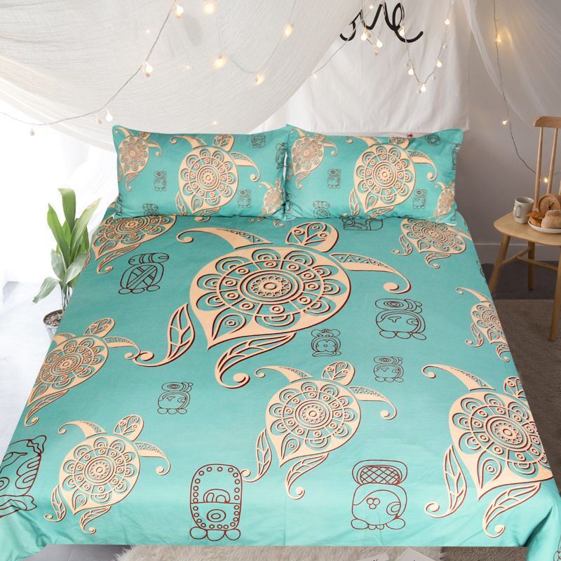 Eluxliving Turtles Bedding Set Tortoise Duvet Cover Marine ...