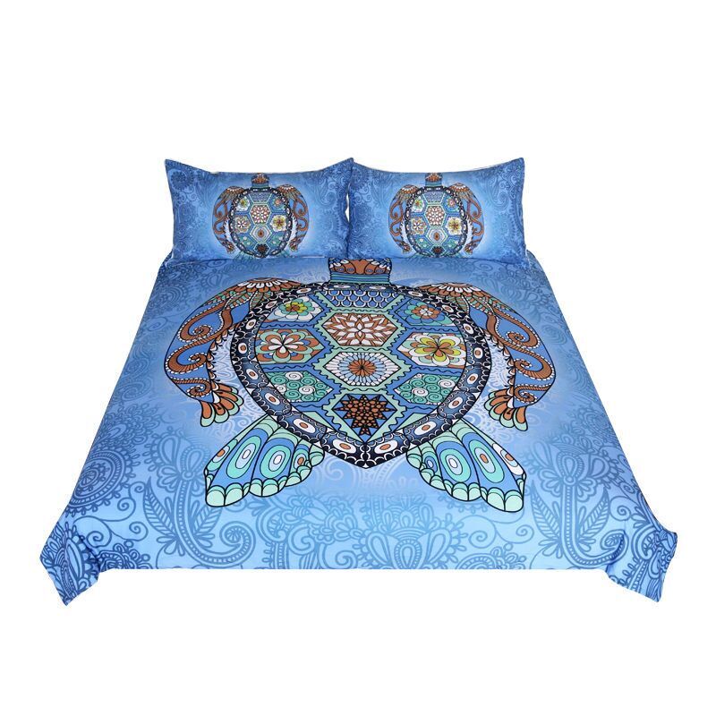 Eluxliving Turtles Bedding Set Tortoise Duvet Cover Marine ...