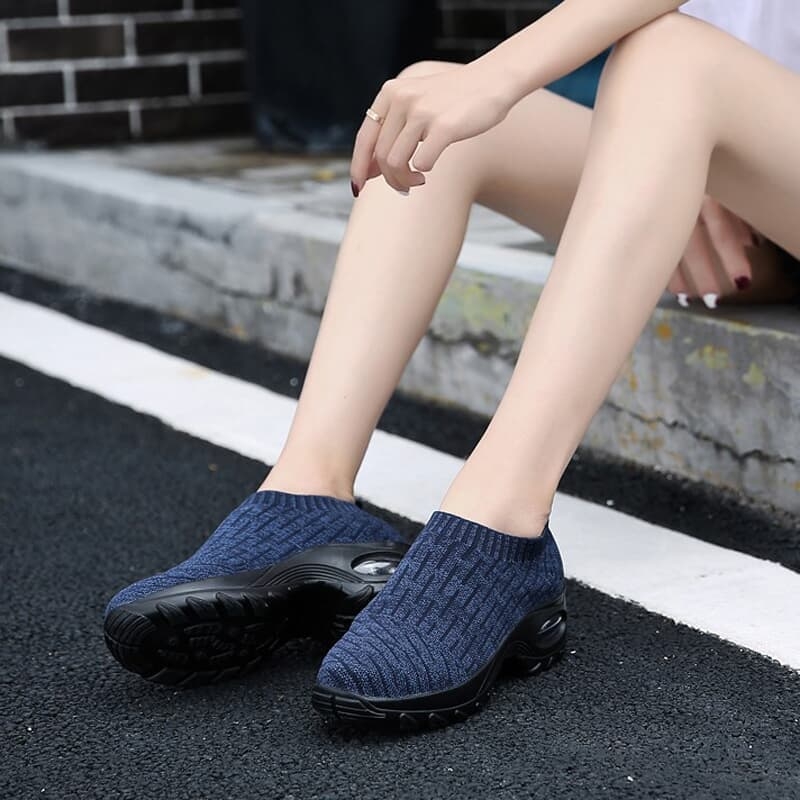 mesh cushioned running casual platform shoes