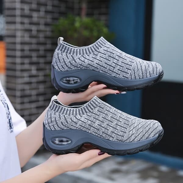 mesh cushioned running casual platform shoes