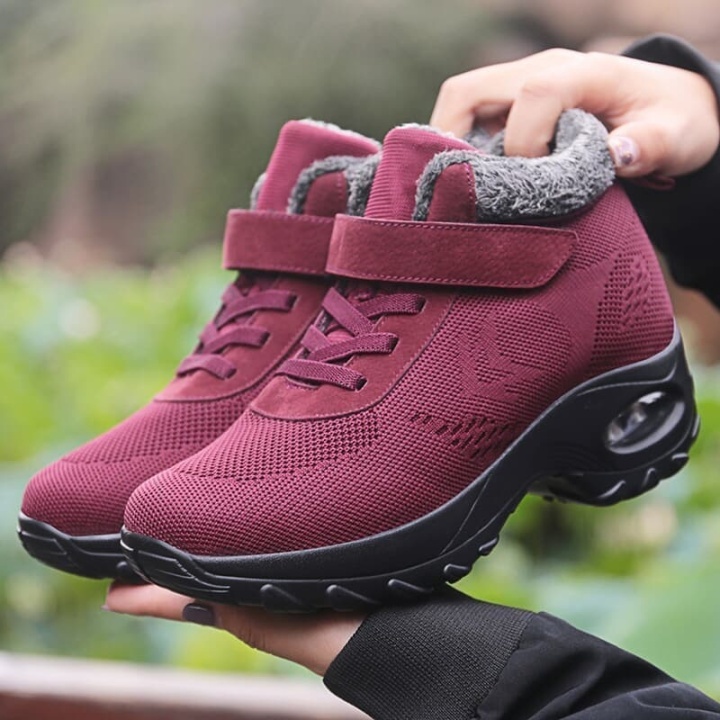 women comfy warm waterproof suede hook loop ankle boots