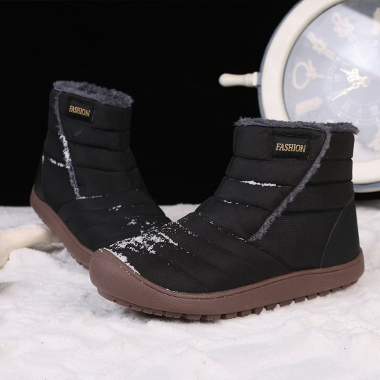 men outdoor waterproof warm lining hook loop casual ankle boots